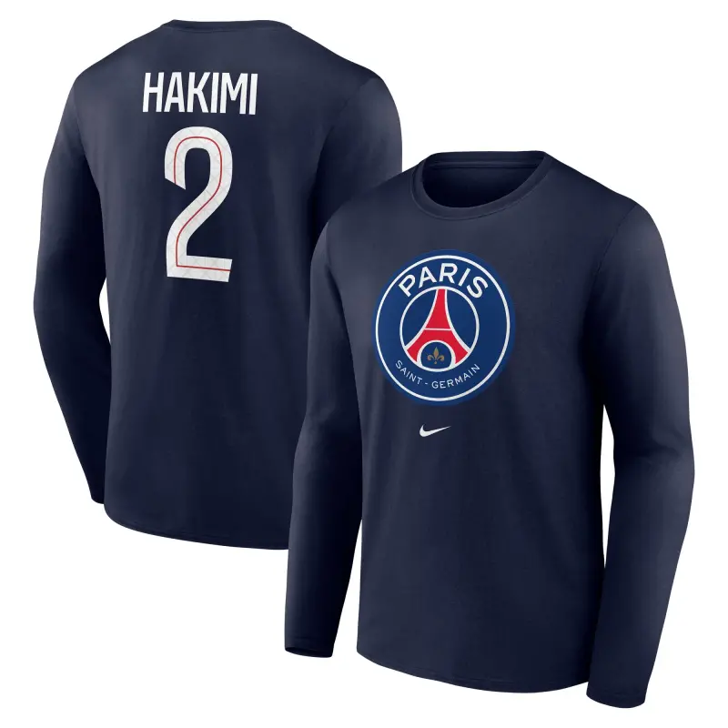 psg-nike-hakimi-2-graphic-long-sleeve-t-shirt-navy-mens-203293385-02 Collection | PSG Fanshop