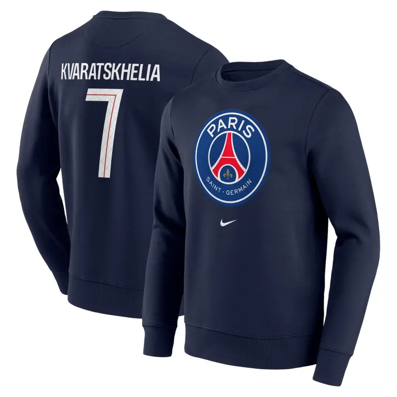 psg-nike-kvaratskhelia-7-graphic-crew-sweatshirt-navy-mens-203293370-07 Collection | PSG Fanshop